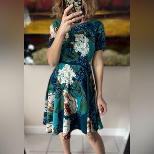 Corey Lynn Calter Teal Floral Mini Dress sz 2